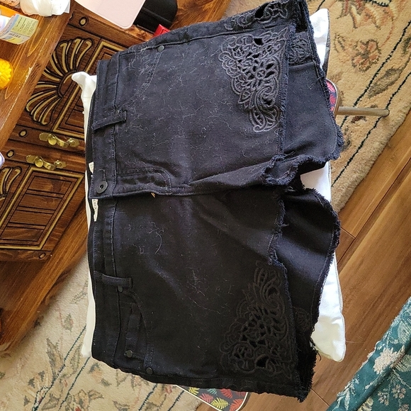 Black Jean Shorts - Picture 1 of 3